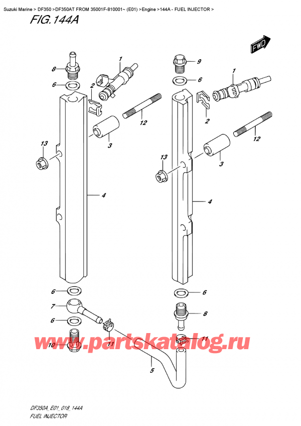 ,   , Suzuki DF350A TX / TXX FROM 35001F-810001~ (E01), Fuel  Injector /  