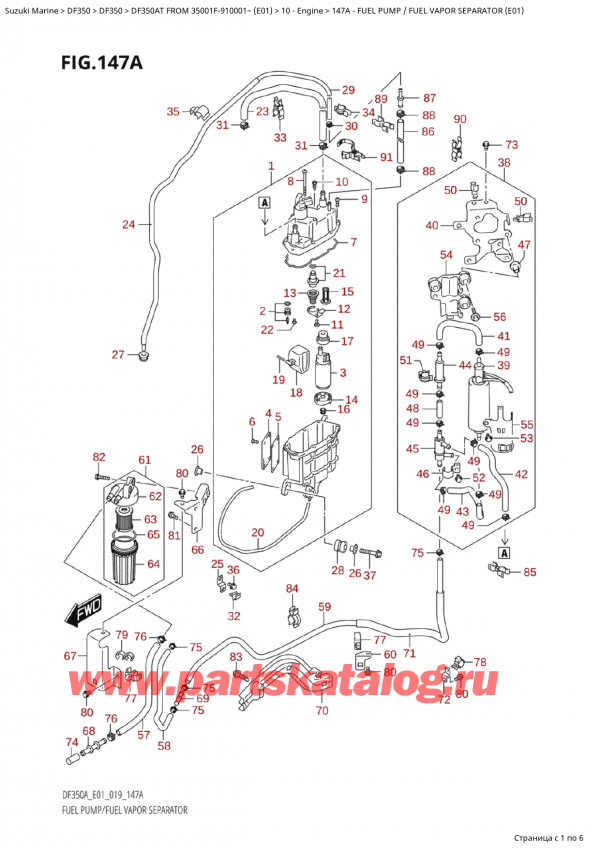  ,   , Suzuki Suzuki DF350A TX / TXX FROM 35001F-910001~  (E01 019),   /    (E01)