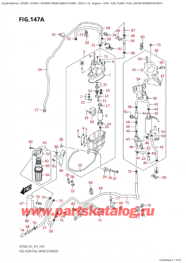   ,   ,  Suzuki DF350A TX / TXX FROM 35001F-910001~  (E01 019),   /    (E01)