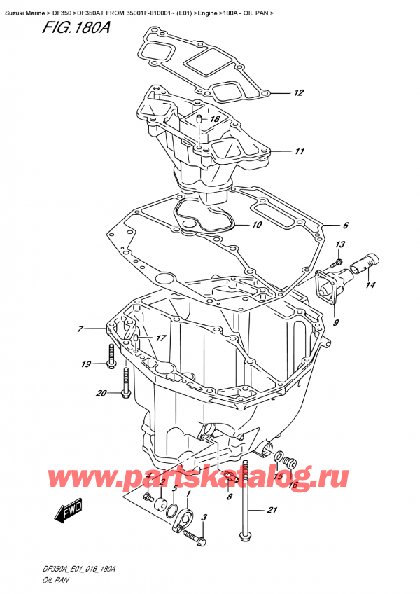   ,   , Suzuki DF350A TX / TXX FROM 35001F-810001~ (E01)  2018 , Oil  Pan