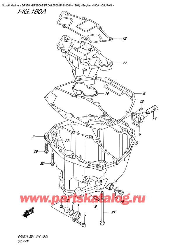   ,  ,  DF350A TX / TXX FROM 35001F-810001~ (E01),   / Oil  Pan