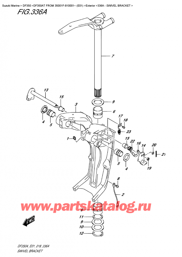   ,   , Suzuki DF350A TX / TXX FROM 35001F-810001~ (E01), Swivel  Bracket