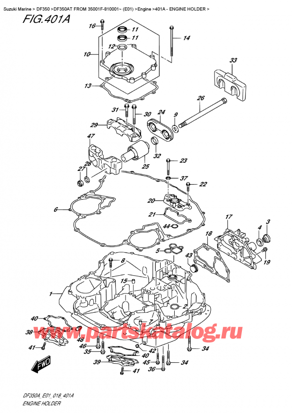 ,    , Suzuki DF350A TX / TXX FROM 35001F-810001~ (E01)  2018 , Engine  Holder /  