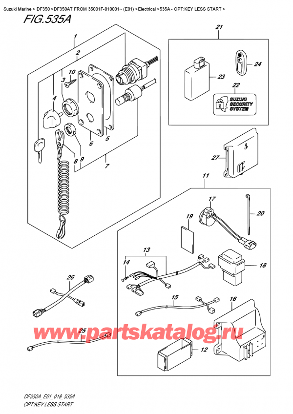 ,   , SUZUKI DF350A TX / TXX FROM 35001F-810001~ (E01), :  Less Start