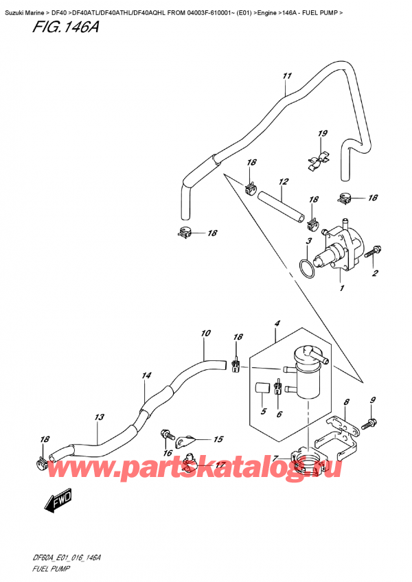  , , Suzuki DF40A TS / TL FROM 04003F-610001~ (E01)  2016 , Fuel  Pump