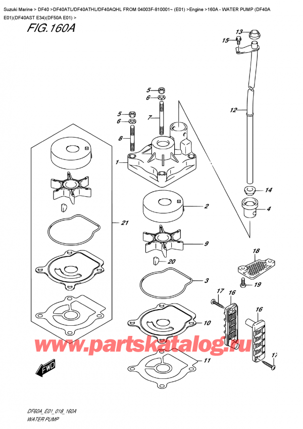  ,   , Suzuki DF40A TS/TL FROM 04003F-810001~ (E01)  2018 ,   (Df40A E01) (Df40Ast E34) (Df50A E01) - Water  Pump  (Df40A  E01)(Df40Ast  E34)(Df50A  E01)