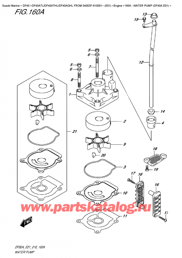  ,   , Suzuki DF40A TS / TL FROM 04003F-610001~ (E01)  2016 ,   (Df40A E01)