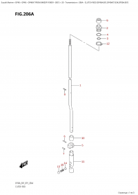 206A - Clutch  Rod  (Df40A:e01,Df40Ast:e34,Df50A:e01) (206A -   (Df40A: e01, Df40Ast: e34, Df50A: e01))