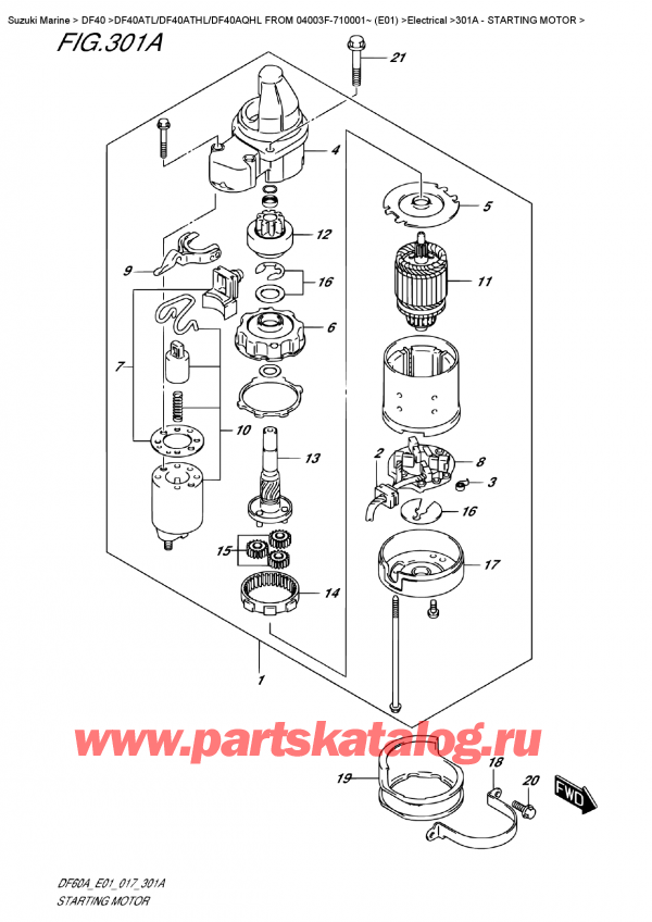 ,   , Suzuki DF40A TS / TL FROM 04003F-710001~ (E01)    2017 , Starting  Motor