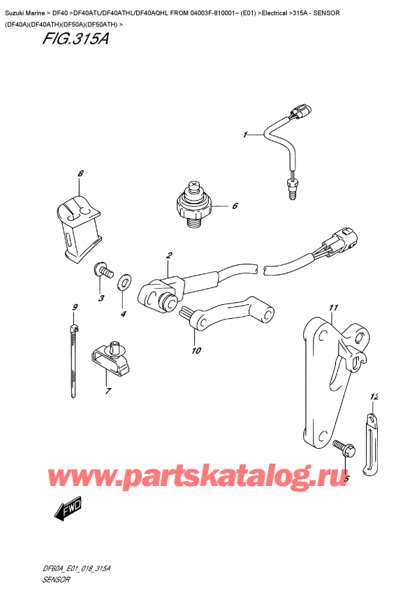 ,    , Suzuki DF40A TS/TL FROM 04003F-810001~ (E01),  (Df40A) (Df40Ath) (Df50A) (Df50Ath) - Sensor  (Df40A)(Df40Ath)(Df50A)(Df50Ath)