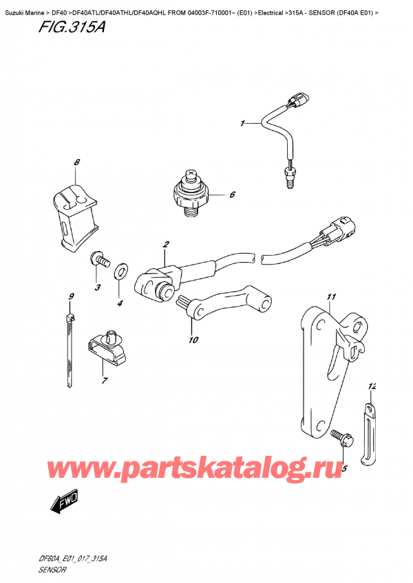  ,   , SUZUKI DF40A TS / TL FROM 04003F-710001~ (E01)    2017 , Sensor  (Df40A  E01)