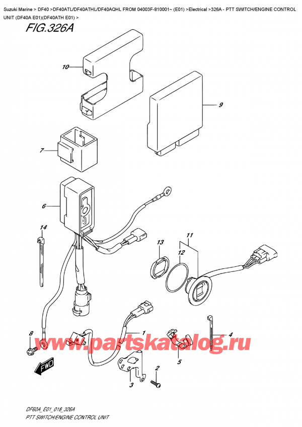   ,    , SUZUKI DF40A TS/TL FROM 04003F-810001~ (E01)  2018 , Ptt  Switch/engine  Control  Unit  (Df40A  E01)(Df40Ath  E01)