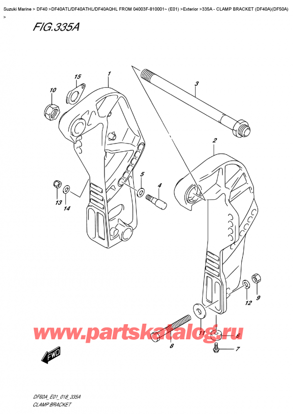  ,    , Suzuki DF40A TS/TL FROM 04003F-810001~ (E01), Clamp  Bracket  (Df40A)(Df50A)