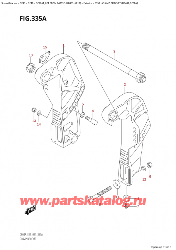 ,   , Suzuki Suzuki DF40A TS / TL FROM 04003F-140001~ (E11 021) , Clamp Bracket (Df40A,Df50A) -   (Df40A, Df50A)