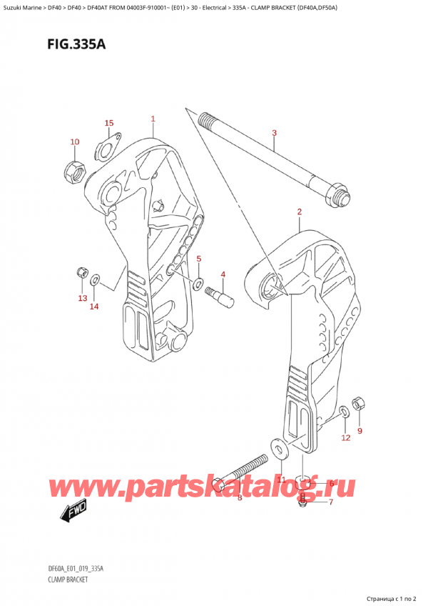   ,   , Suzuki Suzuki DF40A TS / TL FROM 04003F-910001~  (E01 019)  2019 ,   (Df40A, Df50A)