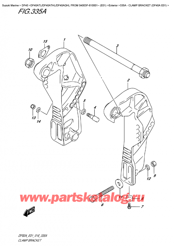 ,   , Suzuki DF40A TS / TL FROM 04003F-610001~ (E01)  2016 , Clamp  Bracket  (Df40A  E01)