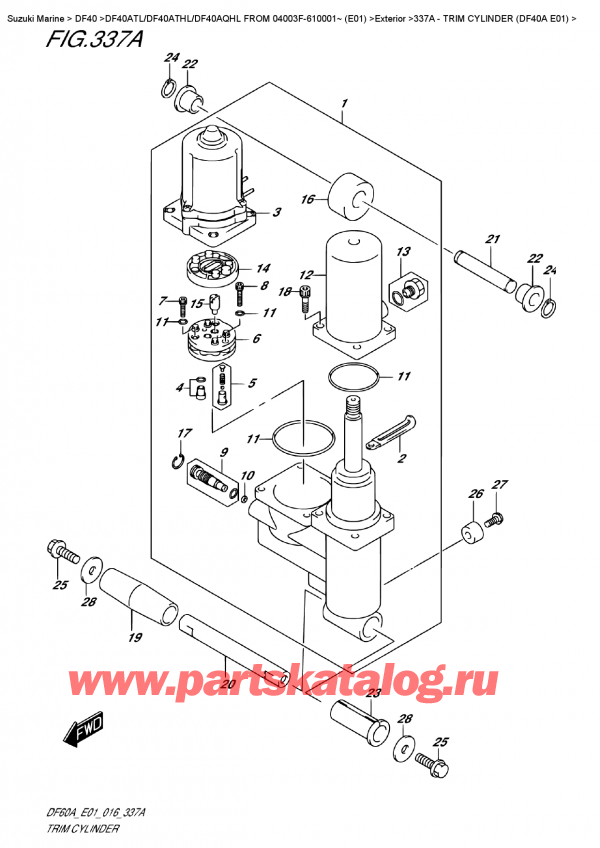  ,   ,  DF40A TS / TL FROM 04003F-610001~ (E01), Trim  Cylinder  (Df40A  E01)