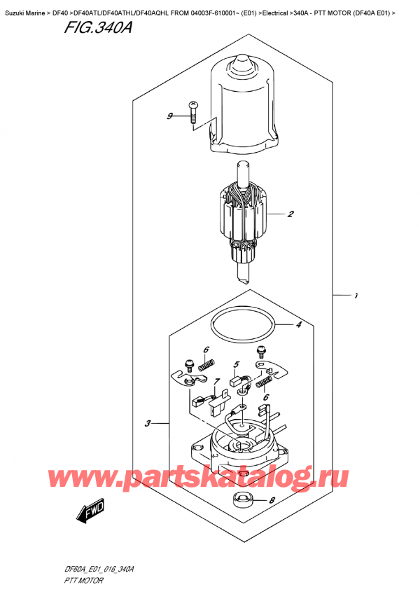  ,   , Suzuki DF40A TS / TL FROM 04003F-610001~ (E01)  2016 , Ptt  Motor  (Df40A  E01)