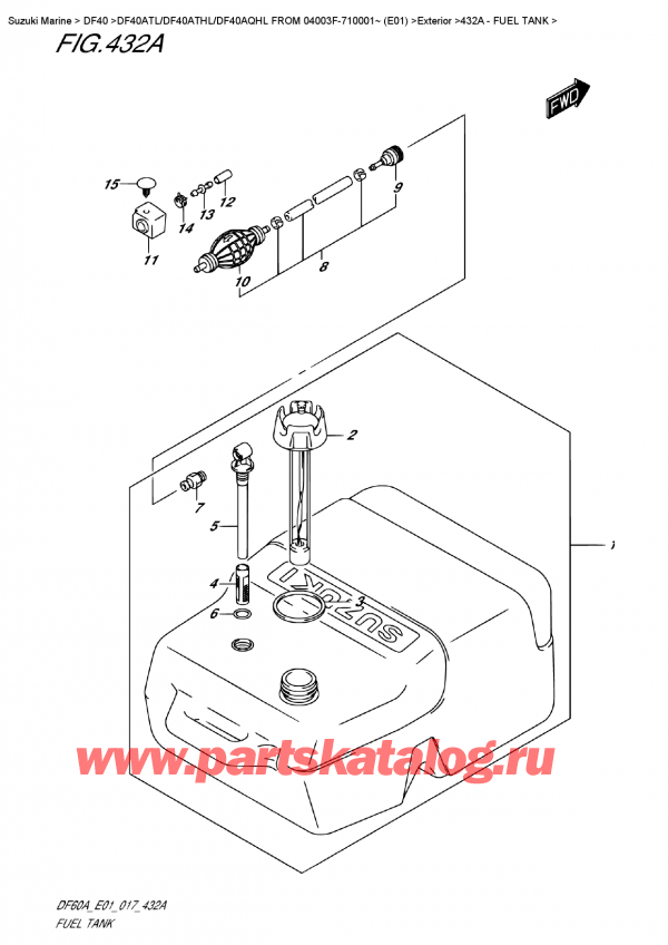 ,   , Suzuki DF40A TS / TL FROM 04003F-710001~ (E01)    2017 , Fuel  Tank