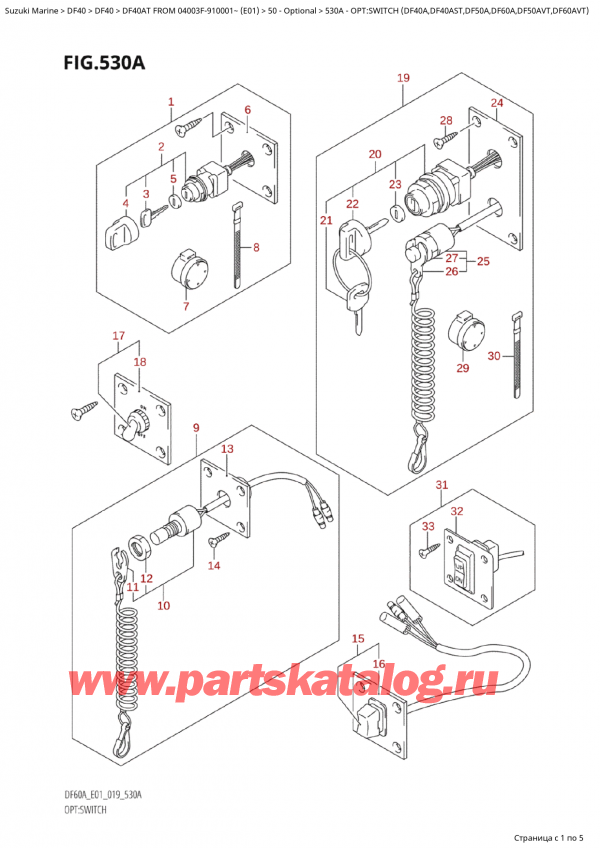 ,   , Suzuki Suzuki DF40A TS / TL FROM 04003F-910001~  (E01 019), Opt:switch (Df40A,Df40Ast,Df50A,Df60A,Df50Avt,Df60Avt) - :  (Df40A, Df40Ast, Df50A, Df60A, Df50Avt, Df60Avt)