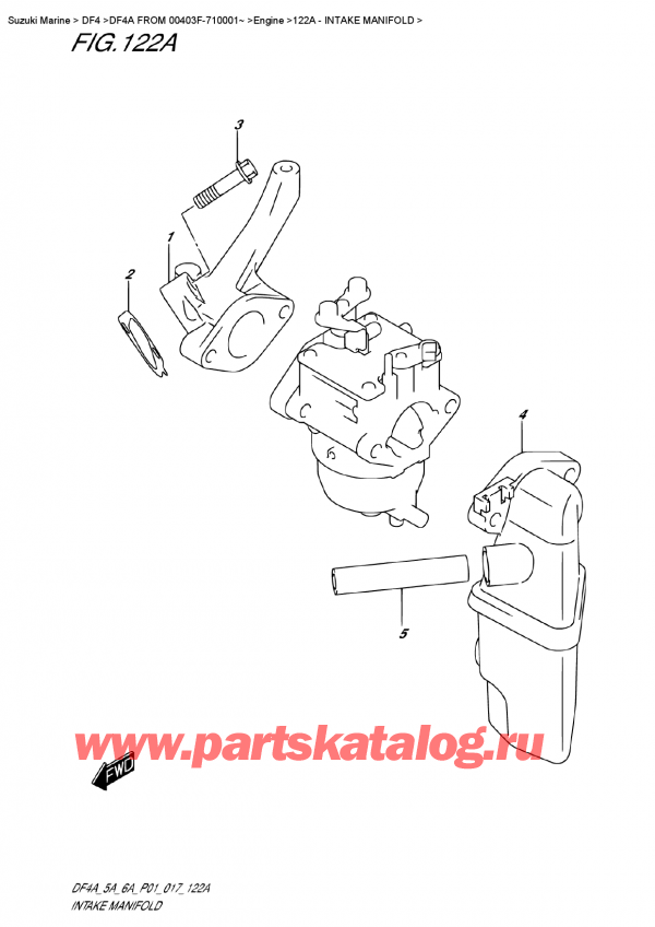 ,   , Suzuki DF4A S / L FROM   00403F-710001~   2017 , Intake Manifold