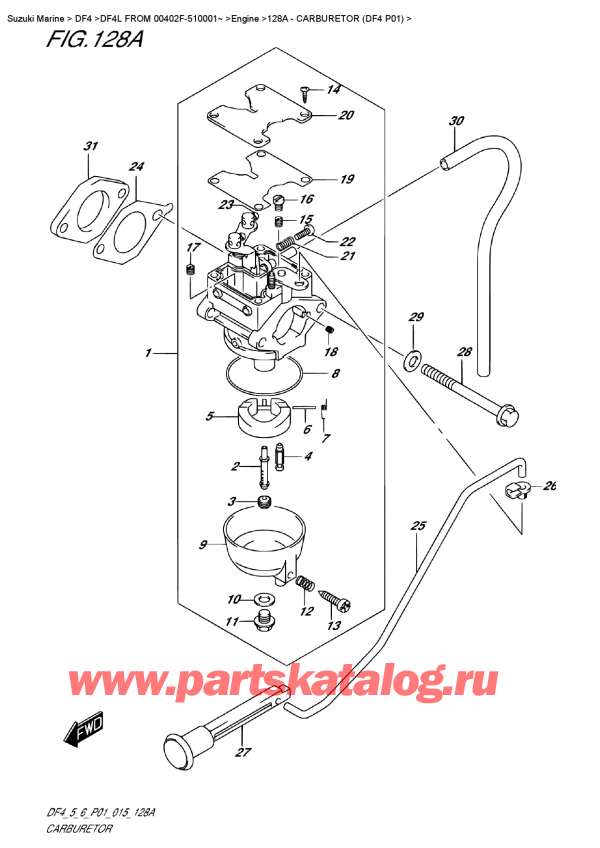 �������������, �� ��������� ���������, Suzuki DF4 S-L FROM 00402F-510001~ (P01) ������ 2015 ����, Carburetor  (Df4  P01)