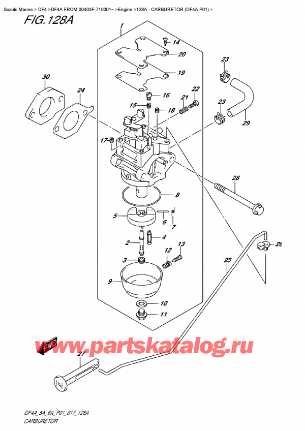 ,  , SUZUKI DF4A FROM   00403F-710001~ , Carburetor (Df4A P01) -  (Df4A P01)