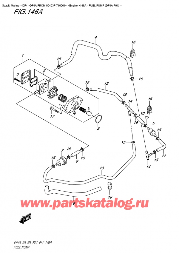 ��������� ��������, , Suzuki DF4A S / L FROM   00403F-710001~  ������ 2017 ����, Fuel Pump (Df4A P01)