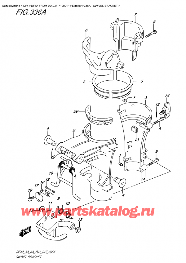 ,    , SUZUKI DF4A S / L FROM   00403F-710001~   2017 , Swivel Bracket /  