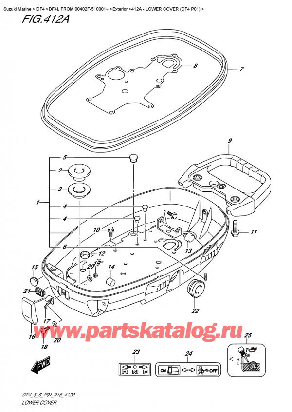  ,   , Suzuki DF4 S-L FROM 00402F-510001~ (P01), Lower  Cover  (Df4 P01)