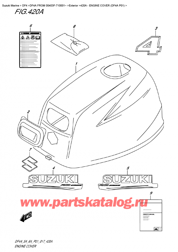  ,   , Suzuki DF4A FROM   00403F-710001~ , Engine Cover (Df4A P01)