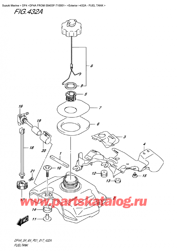   ,   , Suzuki DF4A FROM   00403F-710001~   2017 ,   - Fuel Tank