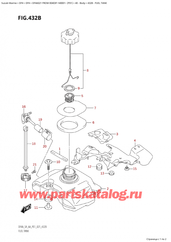 ,  ,  Suzuki DF4A S FROM 00403F-910001~ (P01 021)  2021 , Fuel Tank