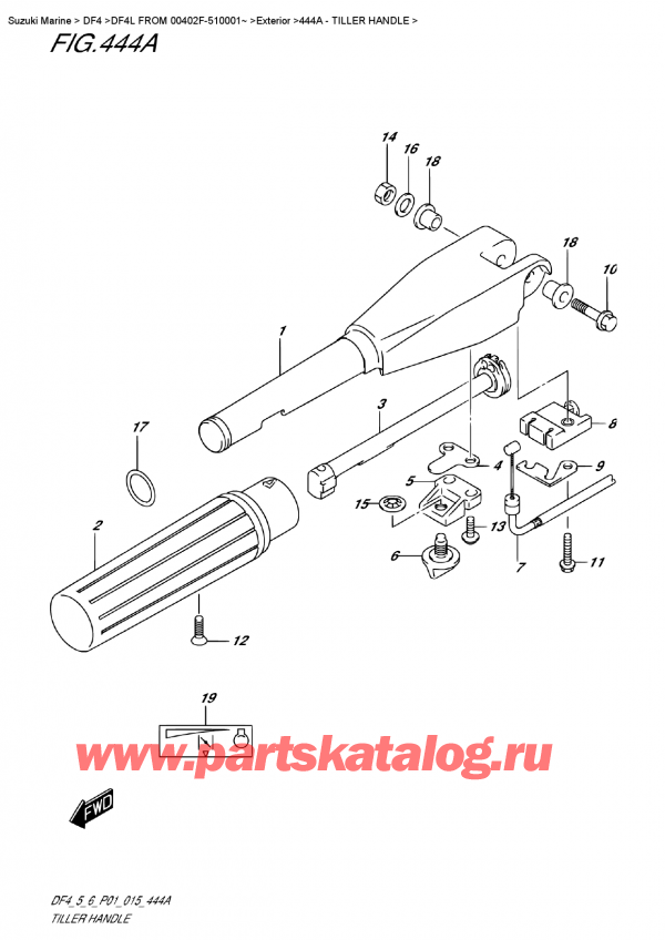   ,   , Suzuki DF4 S-L FROM 00402F-510001~ (P01),  / Tiller  Handle