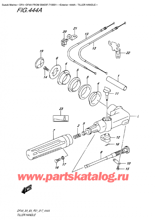  ,    , SUZUKI DF4A FROM   00403F-710001~   2017 , Tiller Handle