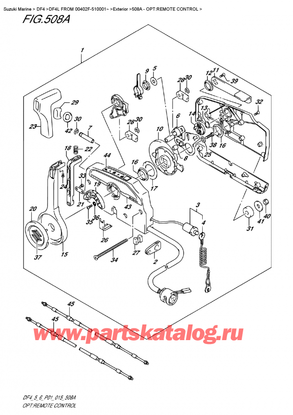 ,   , Suzuki DF4 S-L FROM 00402F-510001~ (P01), :   / Opt:remote  Control