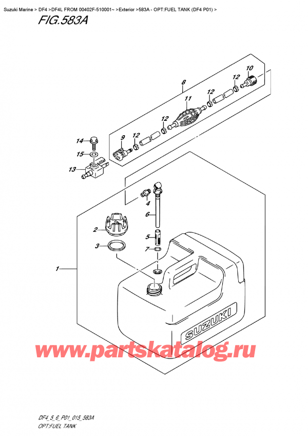  ,    , Suzuki DF4 S-L FROM 00402F-510001~ (P01)  2015 , :   (Df4 P01)