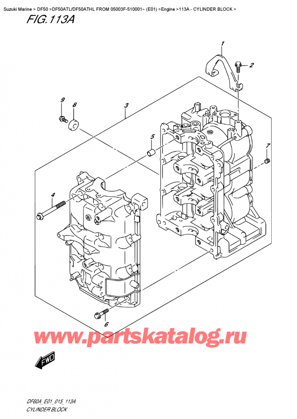 ,  , SUZUKI DF50A TS/TL FROM 05003F-510001~ (E01)  2015 , Cylinder  Block