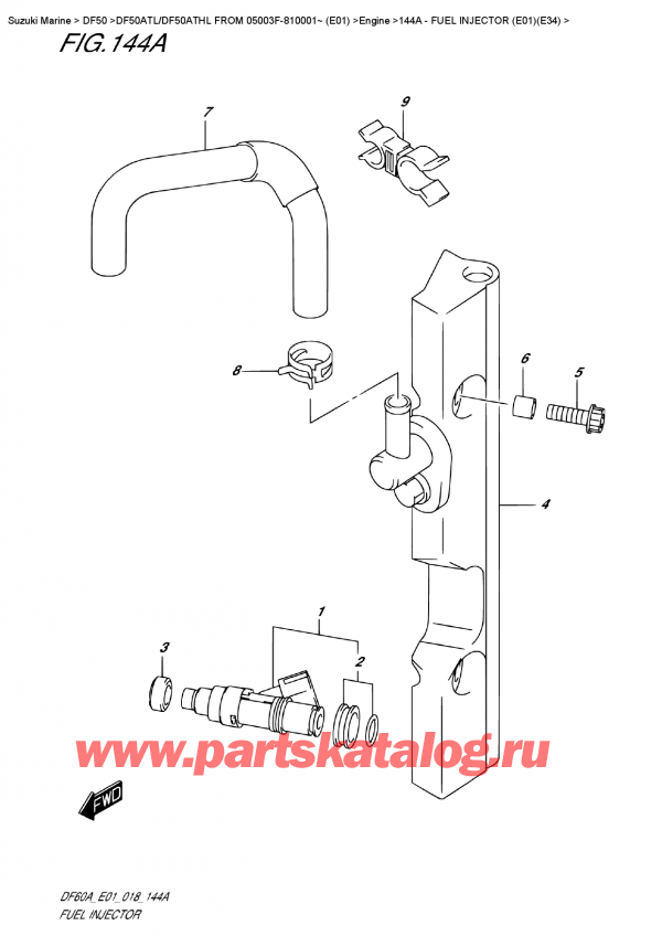  ,   , SUZUKI DF50A TS/TL FROM 05003F-810001~ (E01), Fuel Injector  (E01)(E34) -   (E01) (E34)