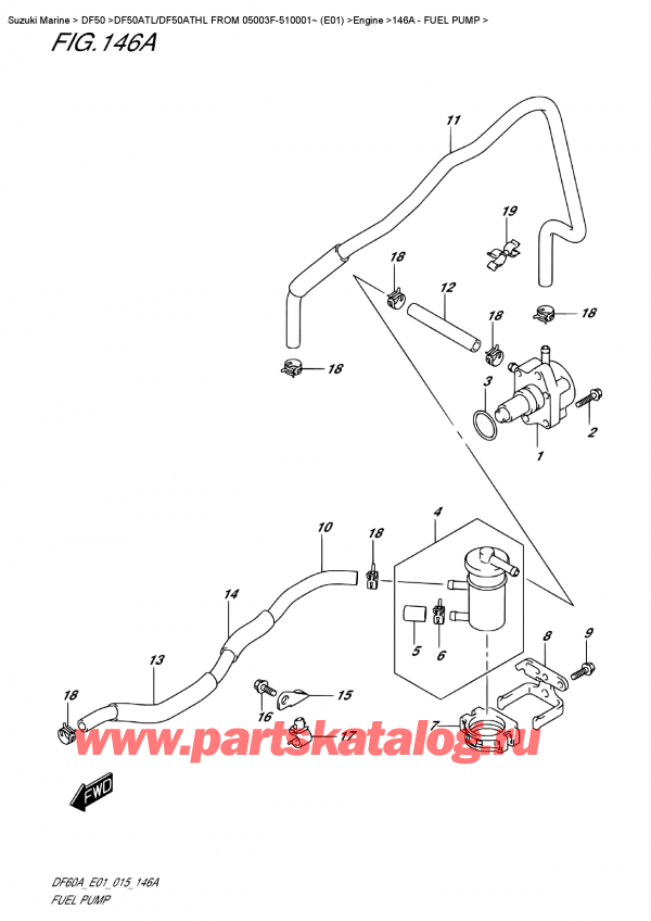 ,   , SUZUKI DF50A TS/TL FROM 05003F-510001~ (E01)  2015 ,   - Fuel Pump