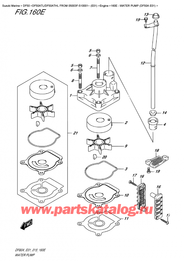 ,   , Suzuki DF50A TS/TL FROM 05003F-510001~ (E01)  2015 , Water Pump  (Df50A  E01)