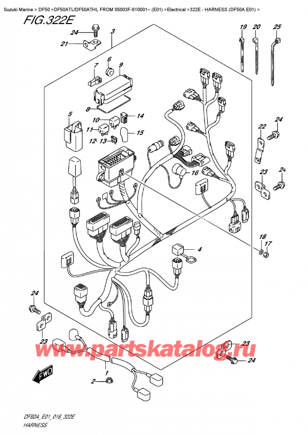 ,    , SUZUKI DF50A TS/TL FROM 05003F-610001~ (E01)  2016 , Harness  (Df50A  E01)