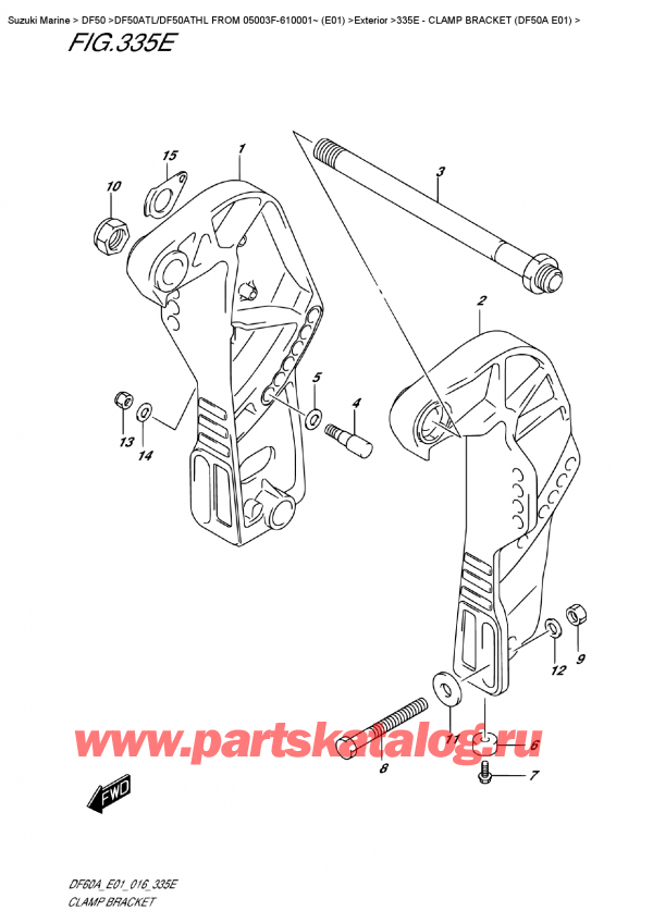  ,   , Suzuki DF50A TL/TX FROM 05003F-610001~    (E01)  , Clamp  Bracket  (Df50A  E01) -   (Df50A E01)