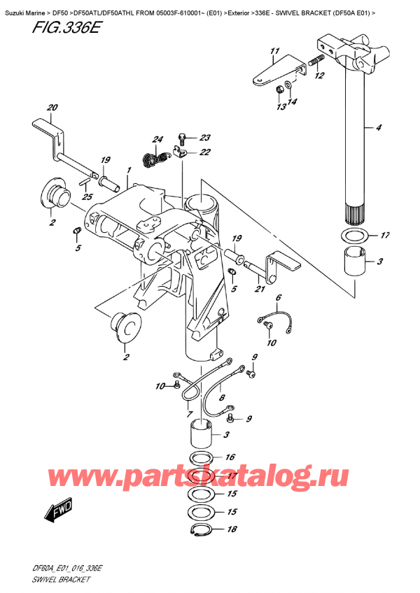  , , Suzuki DF50A TS/TL FROM 05003F-610001~ (E01)  2016 ,   (Df50A E01) - Swivel Bracket  (Df50A  E01)