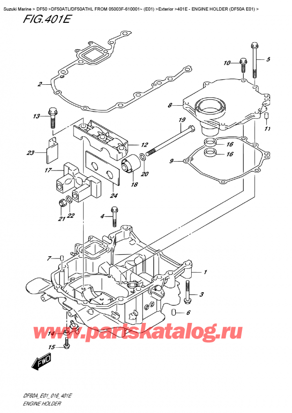  ,    , Suzuki DF50A TS/TL FROM 05003F-610001~ (E01), Engine  Holder  (Df50A  E01) -   (Df50A E01)