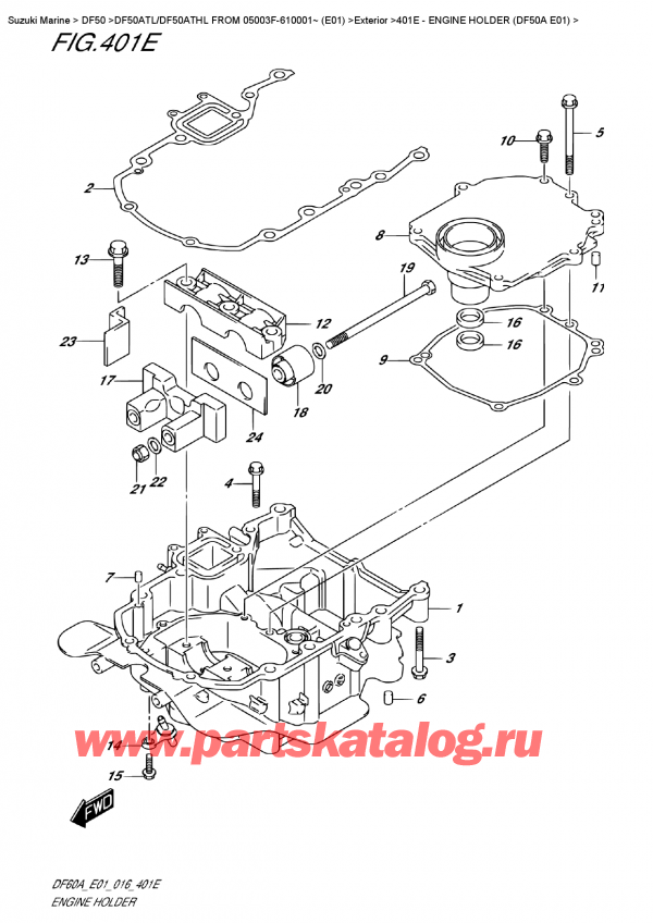  ,    , Suzuki DF50A TL/TX FROM 05003F-610001~    (E01)    2016 , Engine  Holder  (Df50A  E01)