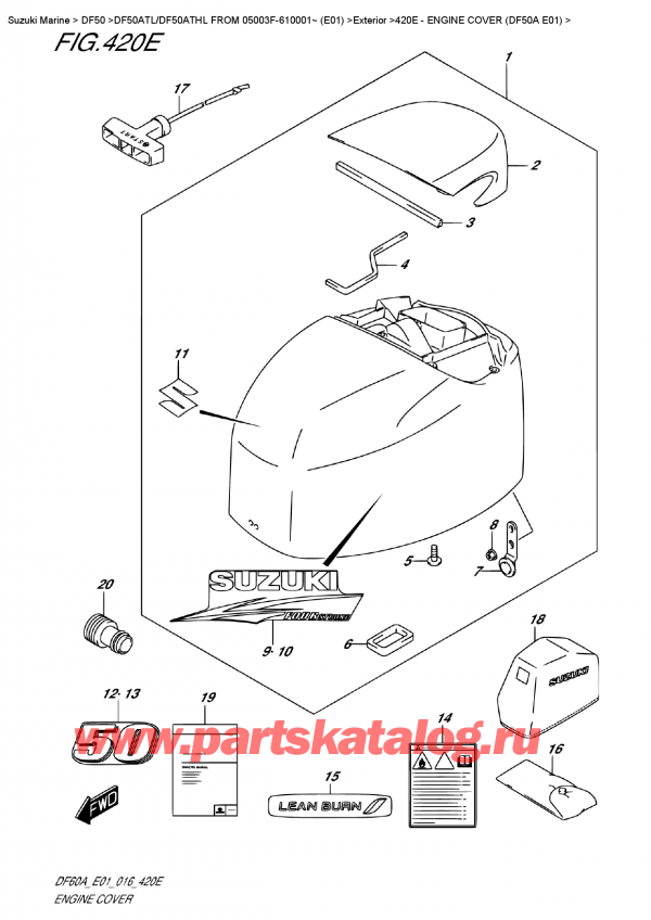 ,  , Suzuki DF50A TS/TL FROM 05003F-610001~ (E01), Engine  Cover  (Df50A  E01)
