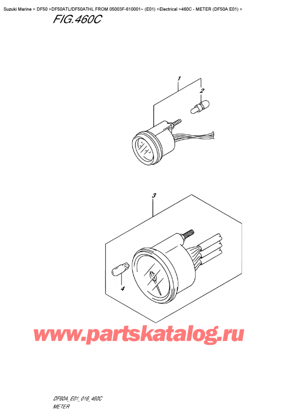  ,   , Suzuki DF50A TL/TX FROM 05003F-610001~    (E01)  , Meter  (Df50A  E01) /  (Df50A E01)