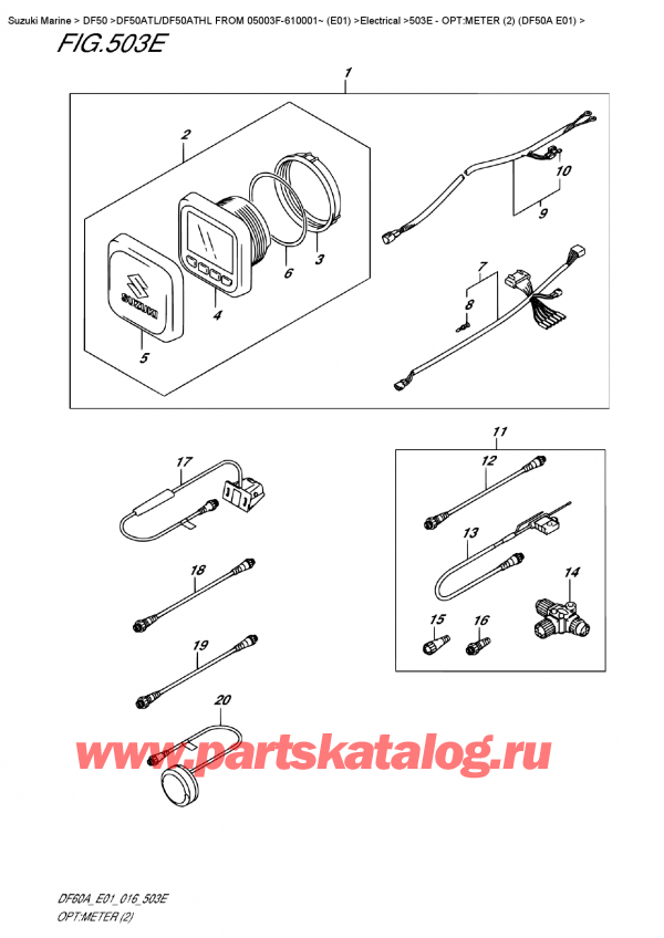 ,  ,  DF50A TS/TL FROM 05003F-610001~ (E01)  2016 , :  (2) (Df50A E01) / Opt:meter  (2)  (Df50A  E01)