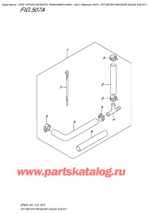   ,   ,  DF50A TS/TL FROM 05003F-610001~ (E01), Opt:water  Pressure  Gauge  Sub  Kit